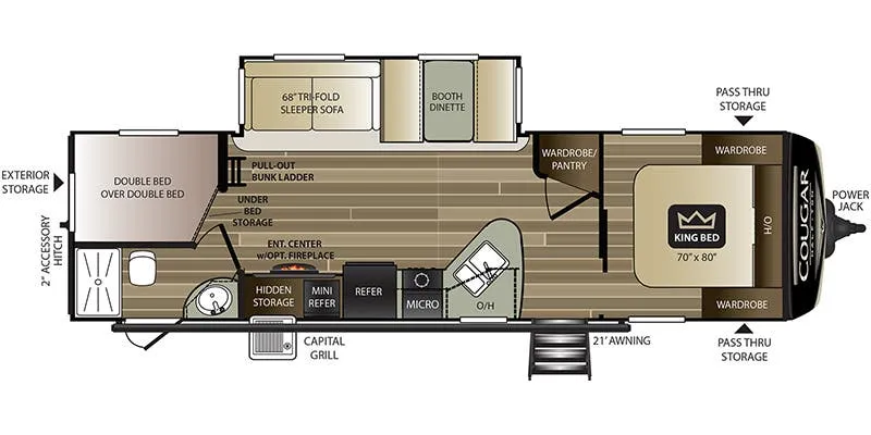 2019 Keystone Cougar Half-Ton Series 29BHSWE - Floor plan