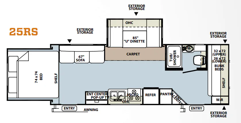 Forest River Rockwood Roo 25RS floor plan
