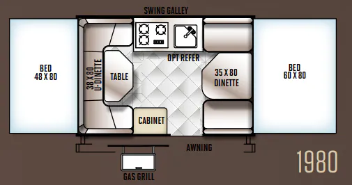 Forest River Rockwood Freedom 1980 floor plan