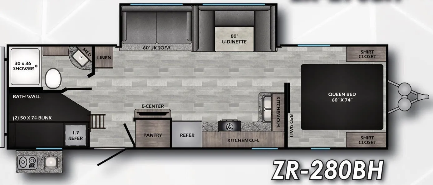 CrossRoads Zinger Lite 280BH floor plan