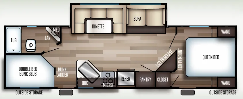 Forest River Cherokee 264DBH floor plan