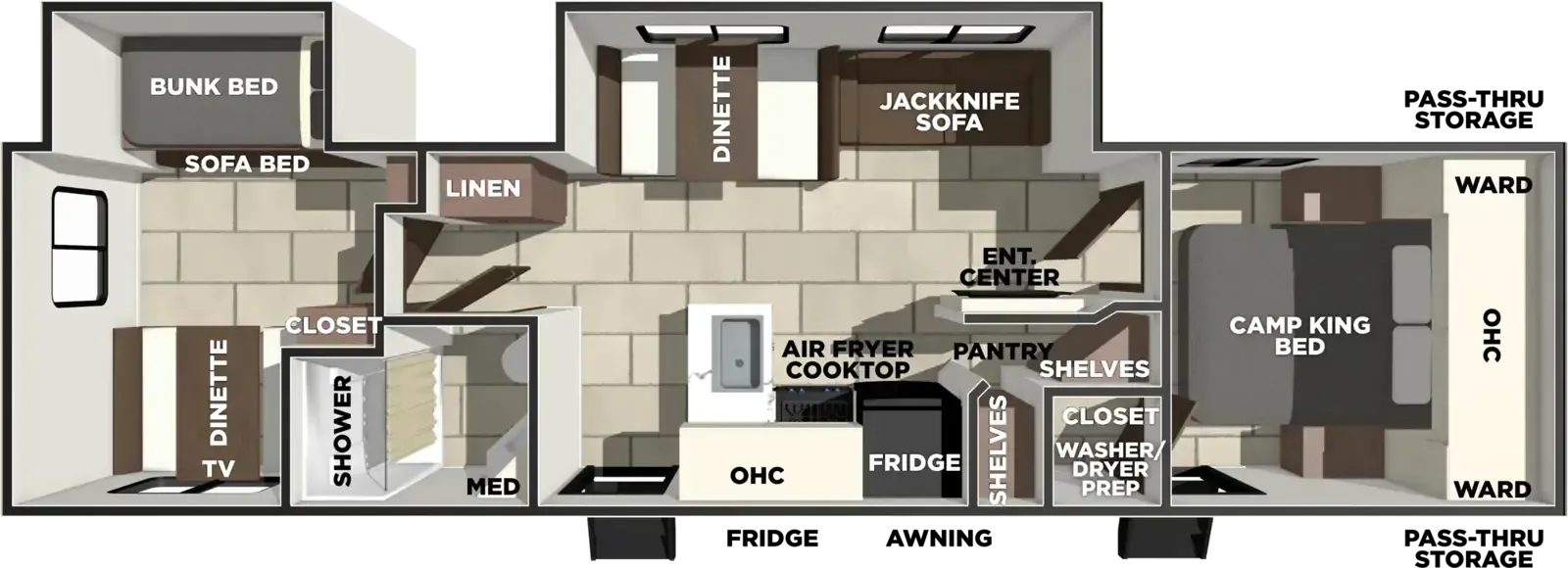 Forest River Tracer 295DB floor plan