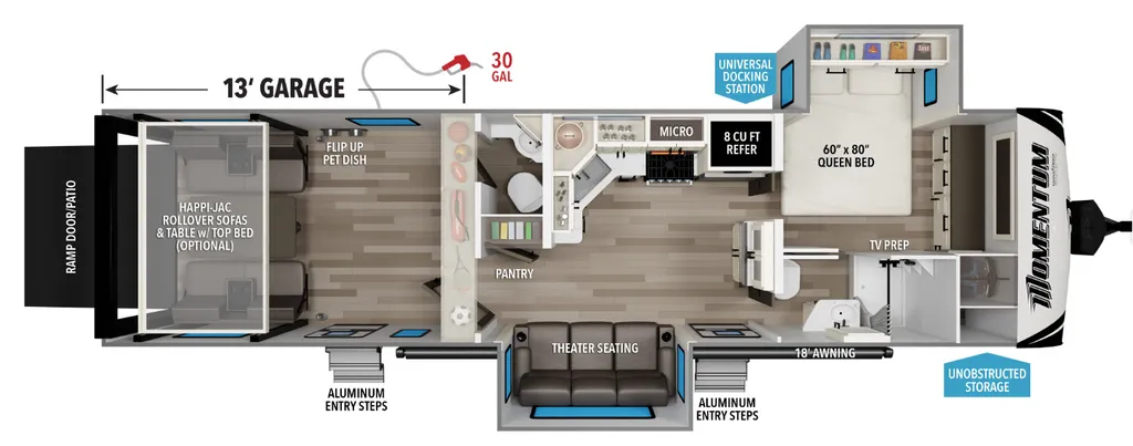 2026 Grand Design Momentum G-Class 31G floor plan