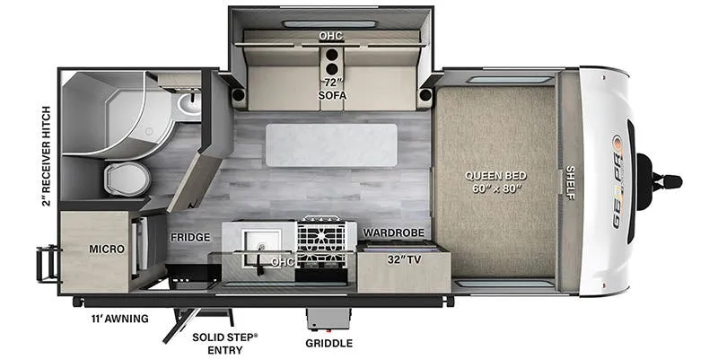 Forest River Rockwood Geo Pro G19FBS floor plan