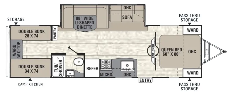 Coachmen Freedom Express Maple Leaf Edition 292 BHDSLE floor plan