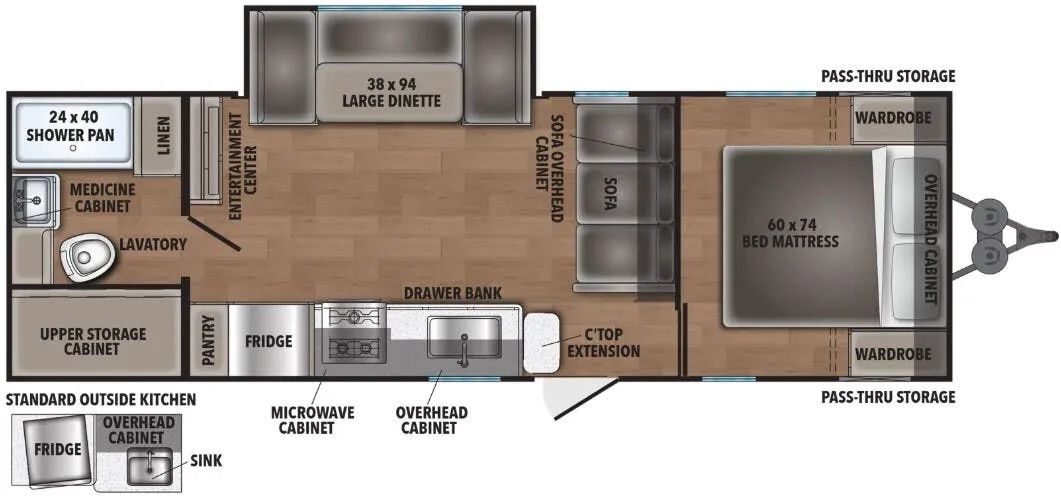 2026 Shasta RVs Shasta 25RB - Floor plan