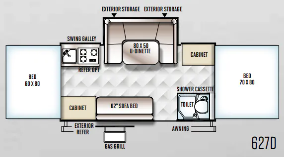 Forest River Flagstaff Classic 627D floor plan
