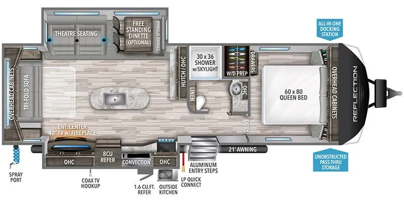 2022 Grand Design Reflection 297RSTS - Floor plan