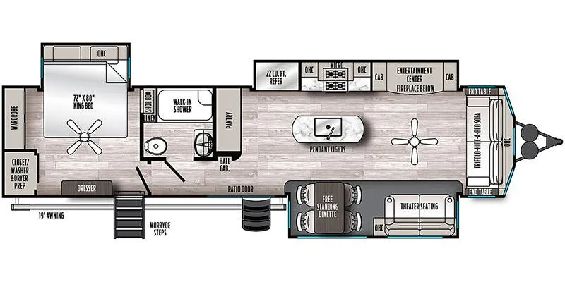 Forest River Sandpiper Destination 401FLX floor plan