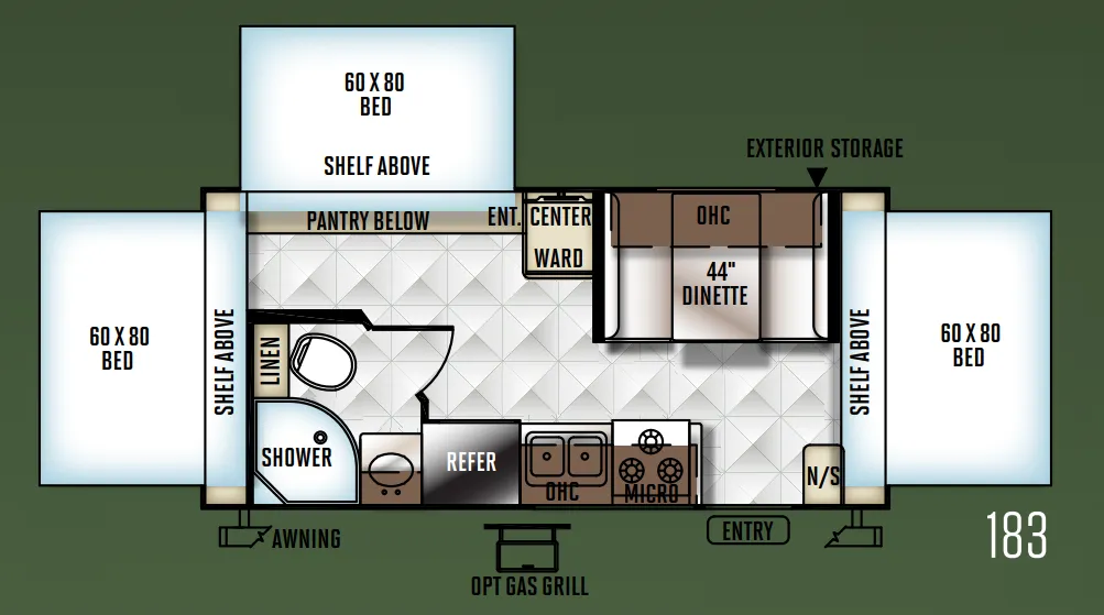 2012 Forest River Rockwood Roo 183 - Floor plan