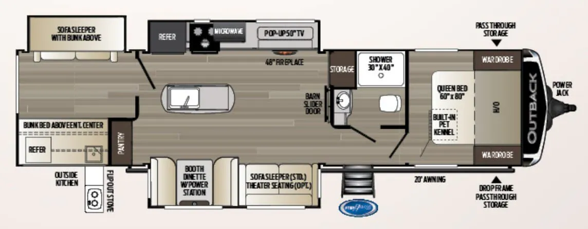Keystone Outback 340BH floor plan