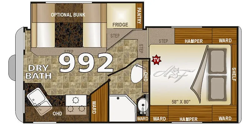 2019 Northwood Arctic Fox Camper 992 floor plan