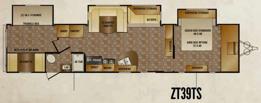 CrossRoads Zinger ZT39TS floor plan