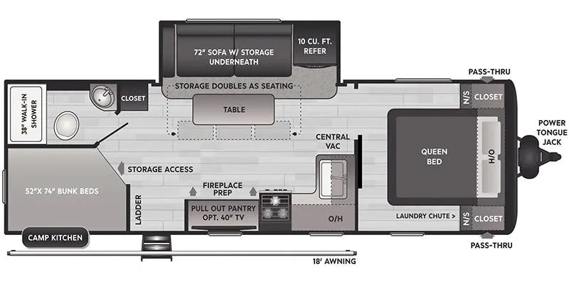 2022 Keystone Hideout 250BH - Floor plan