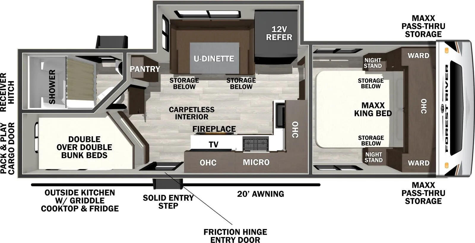 2026 Forest River Wildcat Maxx 246DBX - Floor plan
