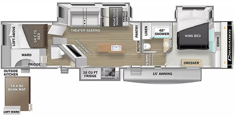 Prime Time Crusader 395BHL floor plan