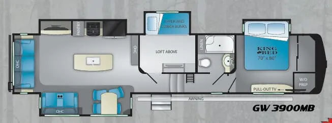 2019 Heartland Gateway 3900 floor plan