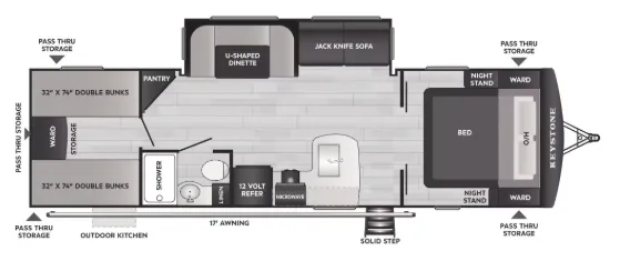 Keystone Bullet Classic 28QBCWE floor plan