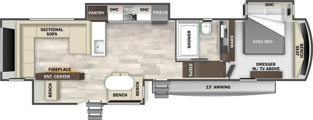 2026 Forest River Cedar Creek Cottage 412FWC floor plan