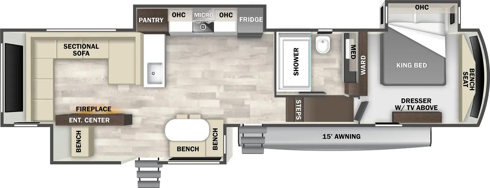 2026 Forest River Cedar Creek Cottage 412FWC - Floor plan