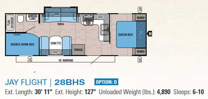 Jayco Jay Flight 28BHS floor plan