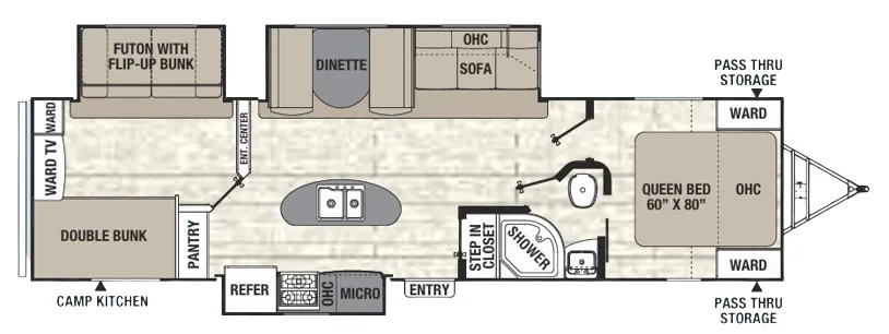 Coachmen Freedom Express Maple Leaf Edition 320 BHDSLE floor plan