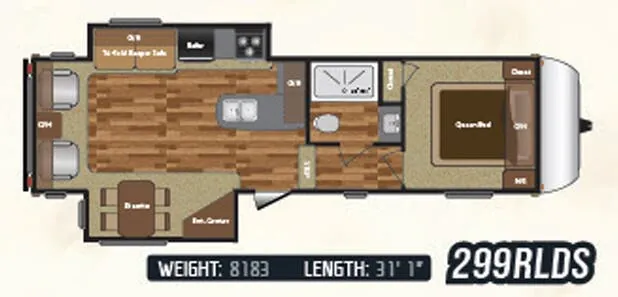 Keystone Hideout 299RLDS floor plan