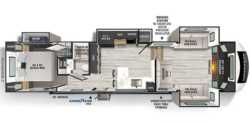 2024 Forest River Impression 320FL floor plan