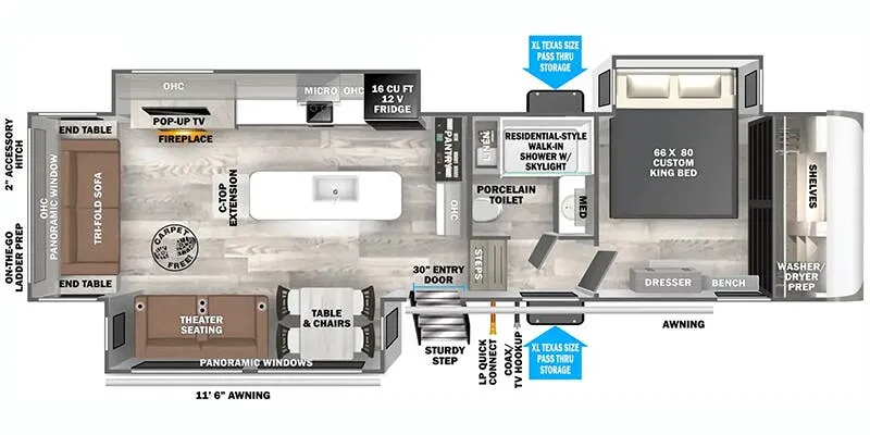 2025 Forest River Salem Hemisphere 325RL floor plan