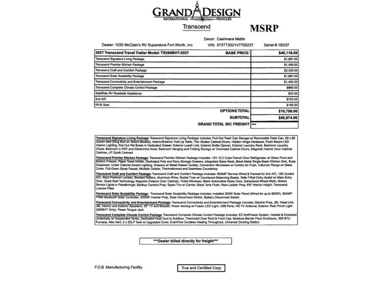 2027 Grand Design Transcend 265BHT - Photo 4