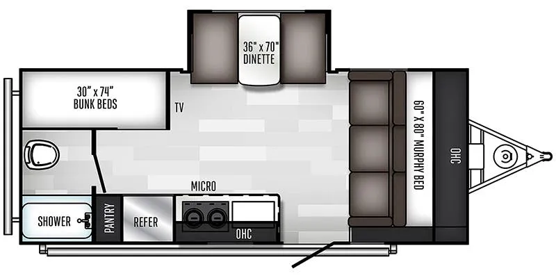 Palomino PaloMini 189BHS floor plan