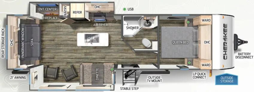 Forest River Cherokee 274WK floor plan