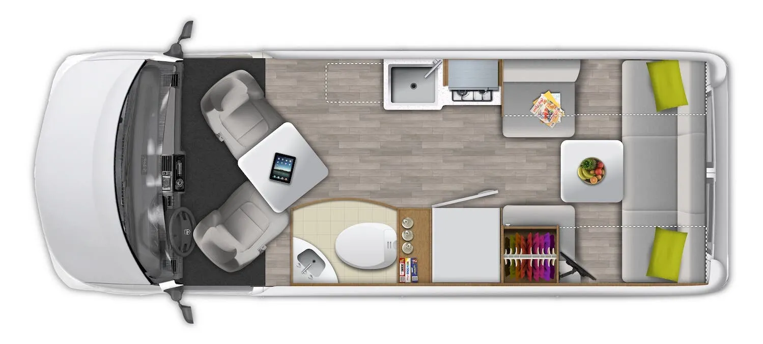 Roadtrek Play Slumber Base floor plan