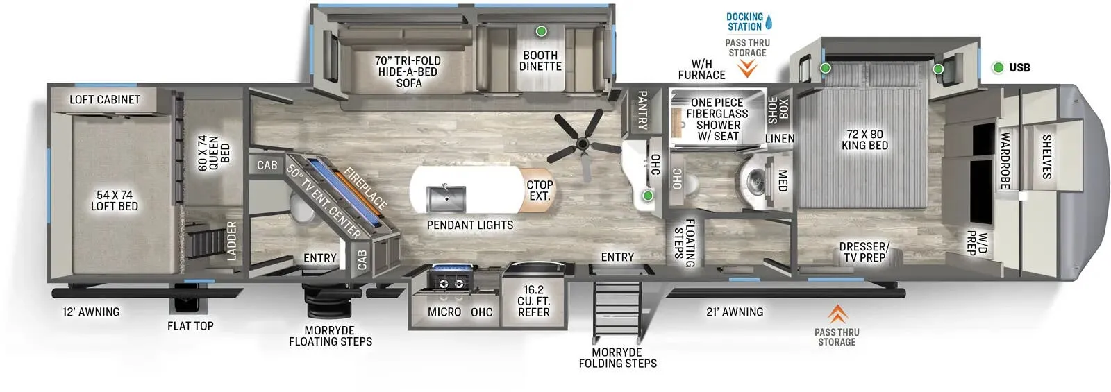 2025 Forest River Sandpiper 3550BH - Floor plan