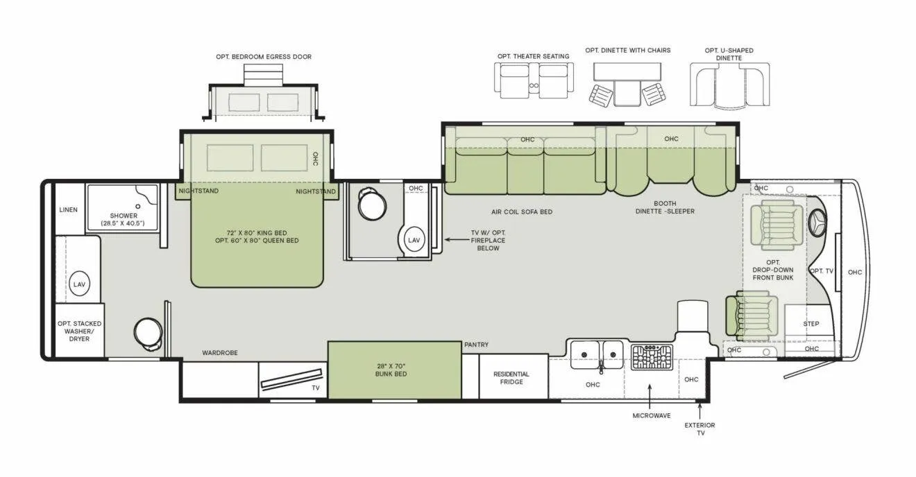 Tiffin Allegro Red 38 KA floor plan