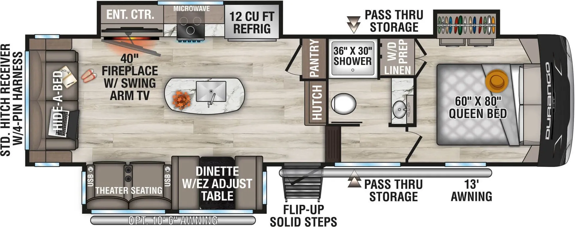 K-Z Durango Half-Ton D283RLT floor plan