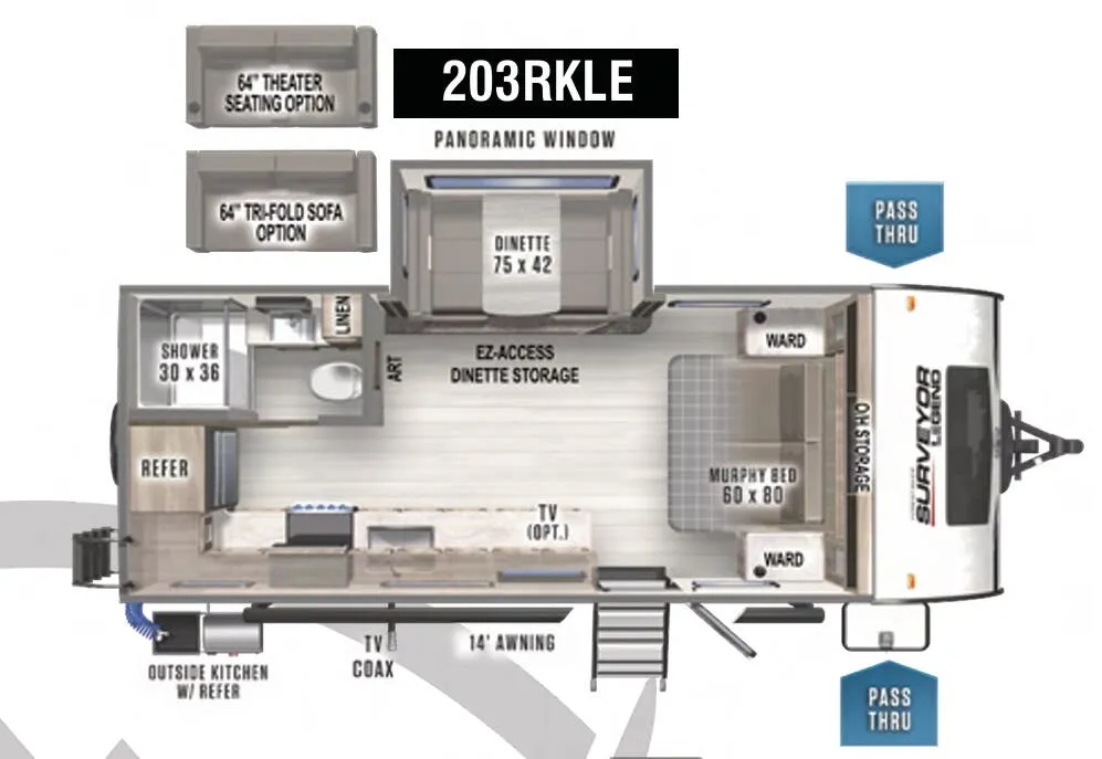 2022 Forest River Surveyor Legend 203RKLE - Floor plan