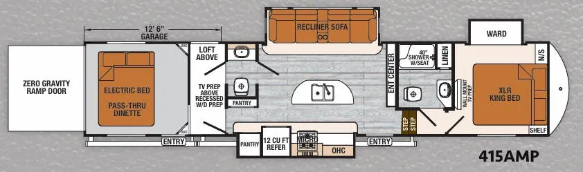 Forest River XLR Thunderbolt 415AMP floor plan