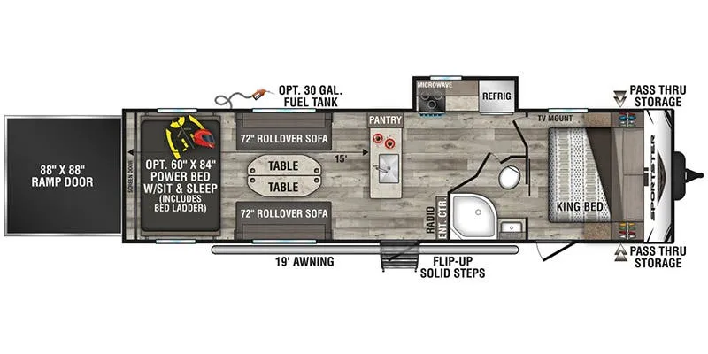 K-Z Sportster 301THR floor plan