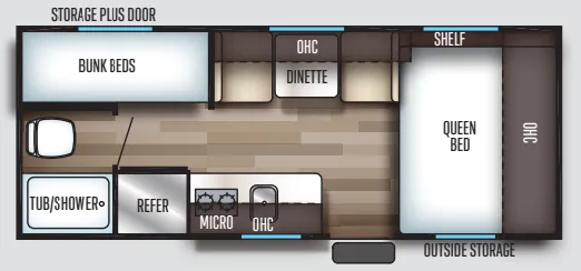 Forest River Cherokee Wolf Pup 16BHS floor plan