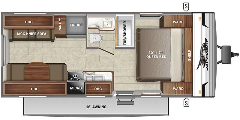 2022 Jayco Jay Flight SLX 8 212QBW - Floor plan