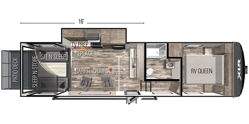 Forest River XLR Micro Boost 335LRLE floor plan