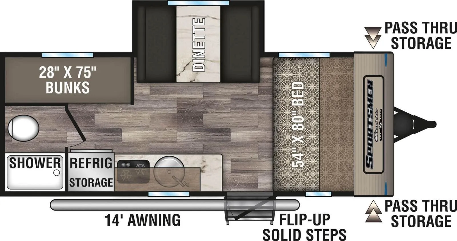 K-Z Sportsmen Classic 181BH floor plan