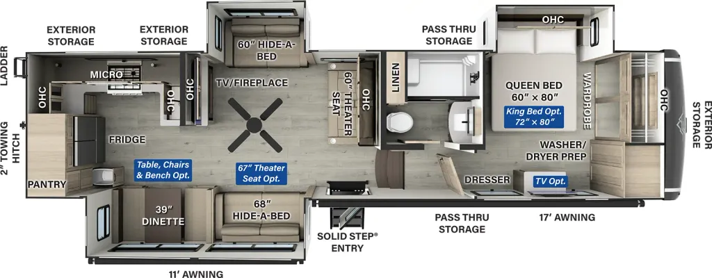 2026 Forest River Flagstaff Classic 371RK floor plan