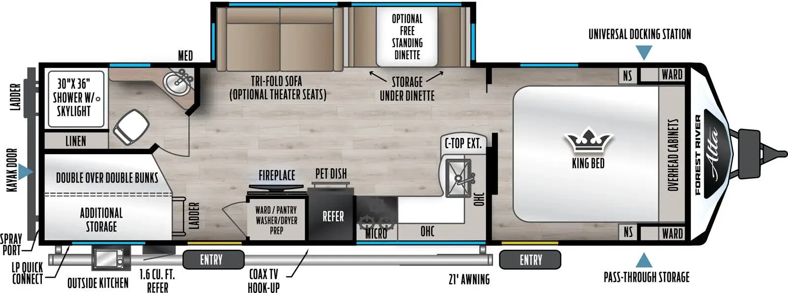 2026 East to West Alta 2800KBH - Floor plan