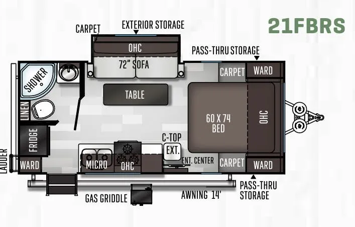 Forest River Flagstaff Micro Lite 21FBRS floor plan