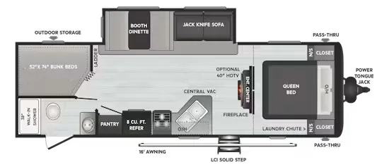 2020 Keystone Hideout 272LHS - Floor plan