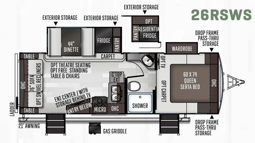 Forest River Flagstaff Super Lite 26RSWS floor plan