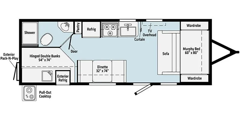 Winnebago Minnie 2225MBBH floor plan