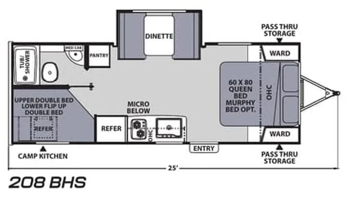 Coachmen Apex Nano 208BHS floor plan